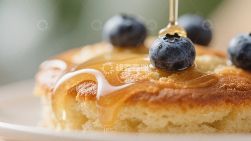 高清大图下载【趣麦麦图】蓝莓松饼配蜂蜜3