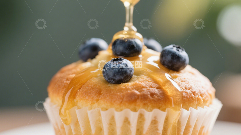 高清大图下载【趣麦麦图】蓝莓松饼配蜂蜜2