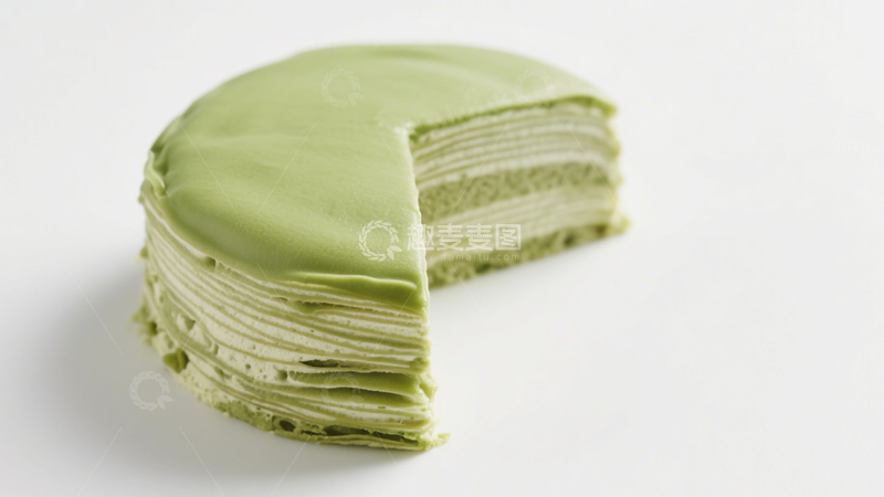 高清大图下载【趣麦麦图】抹茶千层蛋糕2