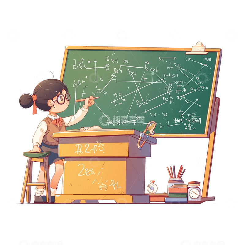 高清大图下载【趣麦麦图】卡通手绘老师讲课免抠元素8