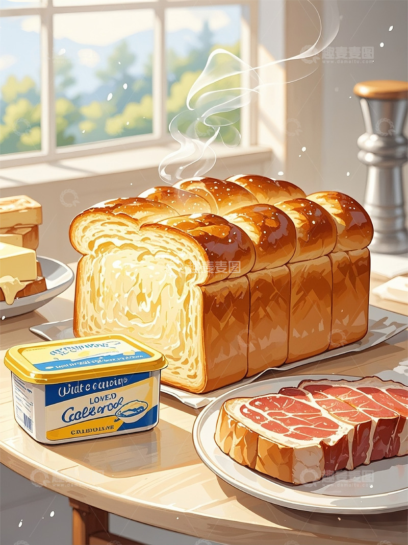 高清大图下载【趣麦麦图】梦幻治愈可爱卡通写实手绘面包2