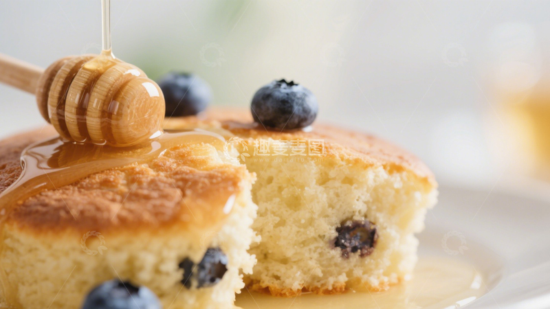 高清大图下载【趣麦麦图】蓝莓松饼配蜂蜜4