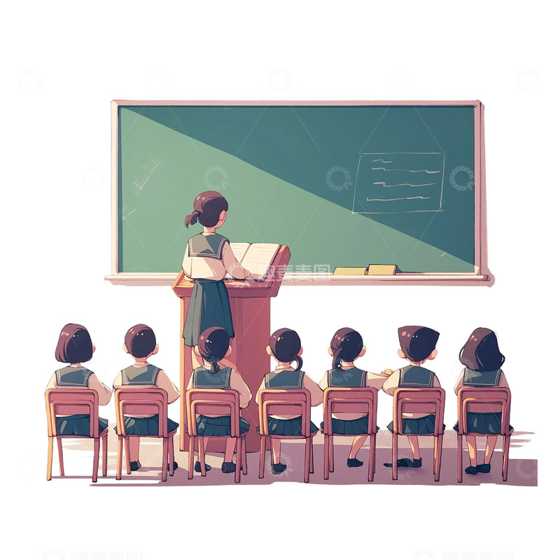 高清大图下载【趣麦麦图】卡通手绘老师讲课免抠元素10