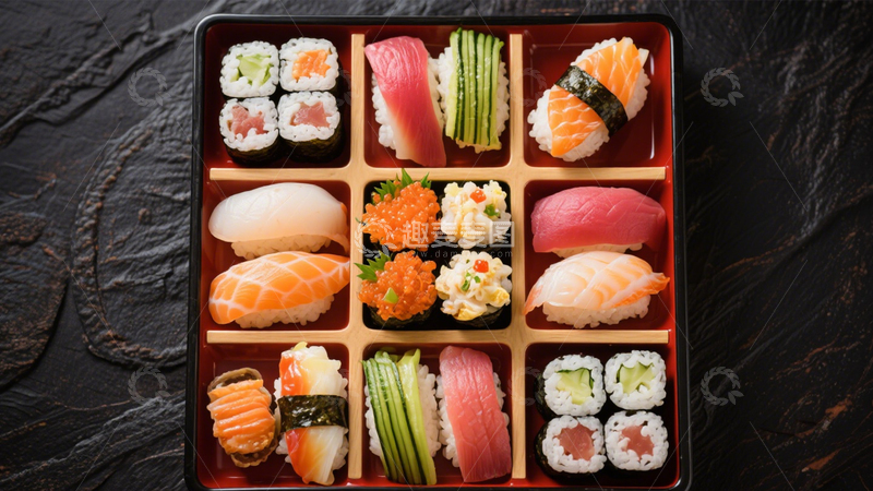 高清大图下载【趣麦麦图】日式美味多样寿司拼盘1