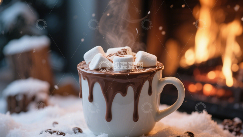 高清大图下载【趣麦麦图】棉花糖热巧克力4