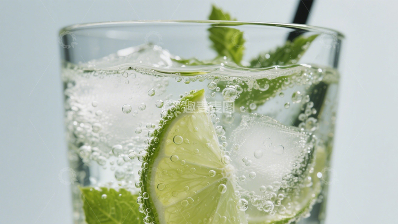 高清大图下载【趣麦麦图】青柠薄荷气泡水1