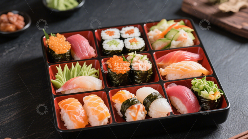 高清大图下载【趣麦麦图】日式美味多样寿司拼盘4