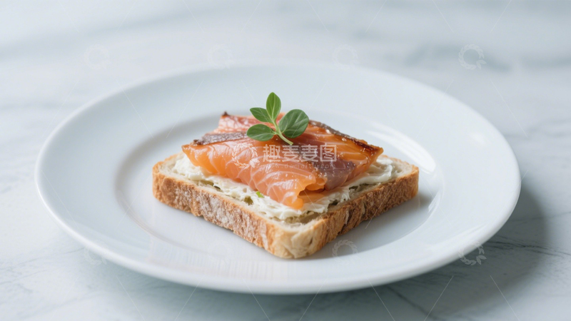 高清大图下载【趣麦麦图】精致美味三文鱼吐司早餐1