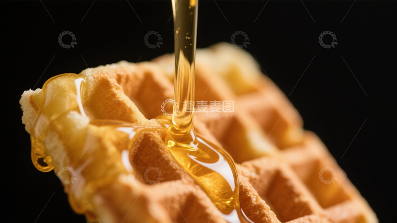 高清大图下载【趣麦麦图】华夫饼配蜂蜜4