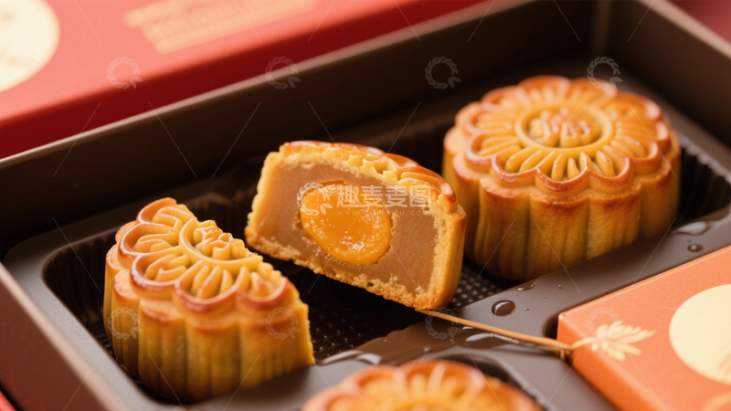 高清大图下载【趣麦麦图】中秋蛋黄月饼3