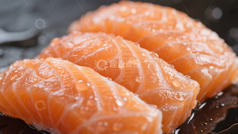 高清大图下载【趣麦麦图】新鲜三文鱼生鱼片1