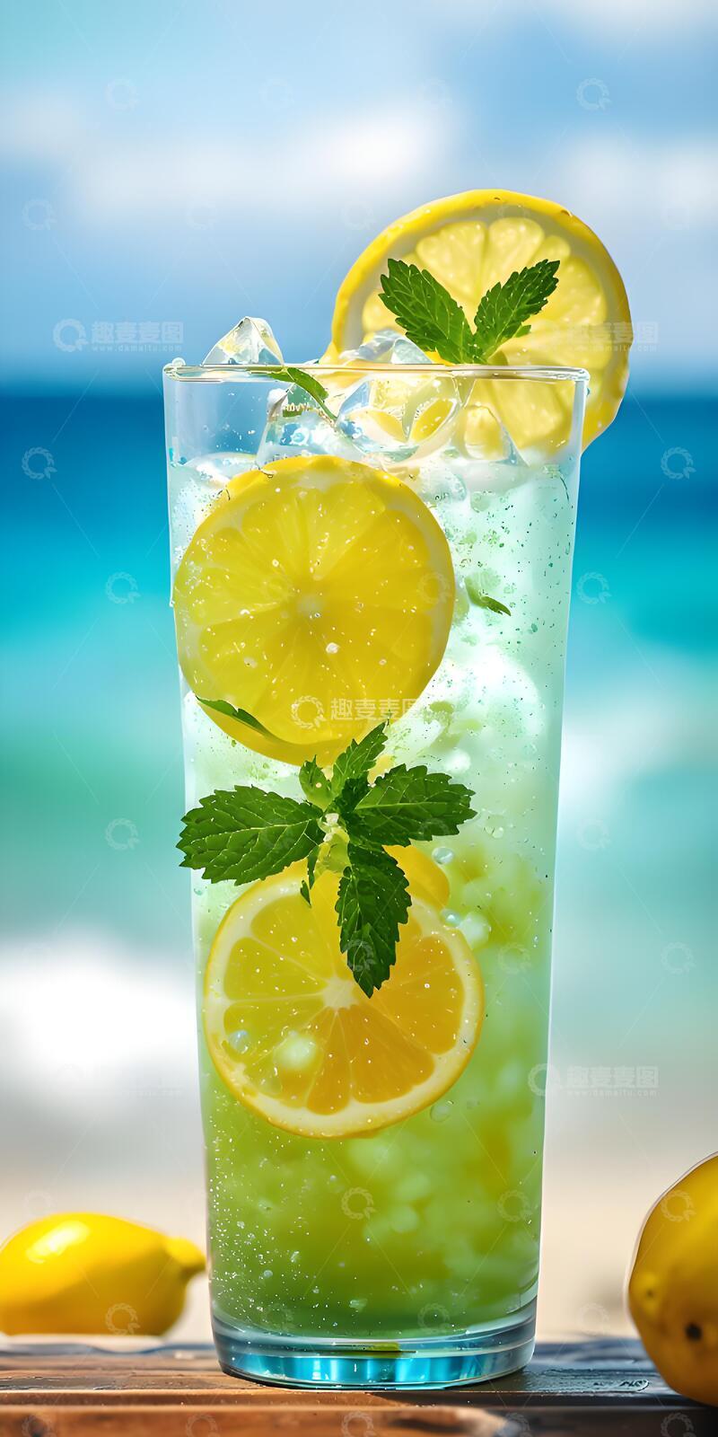 高清大图下载【趣麦麦图】夏日冰凉解暑清爽柠檬茶