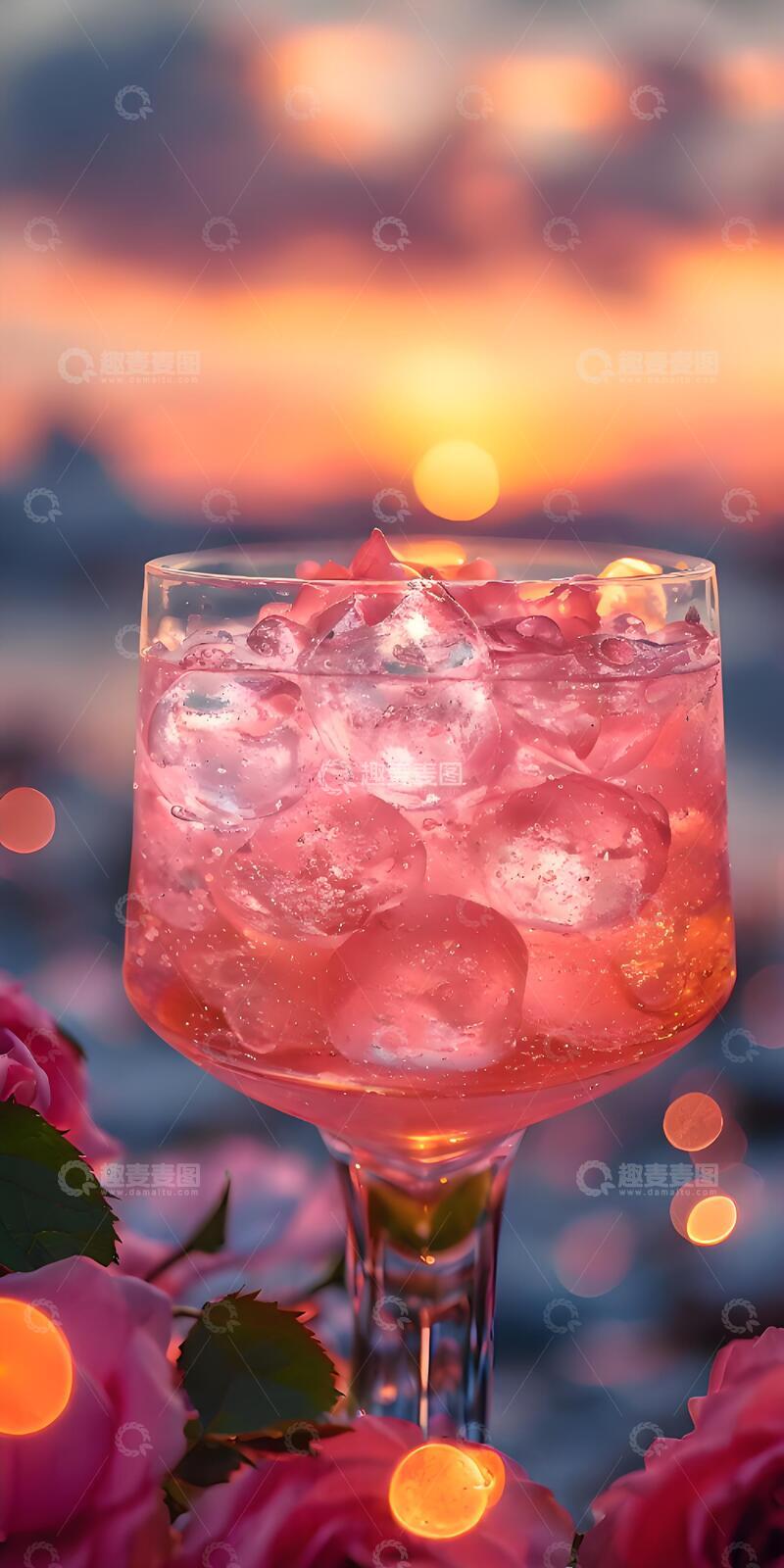 高清大图下载【趣麦麦图】夏日冰凉解暑清爽玫瑰茶饮