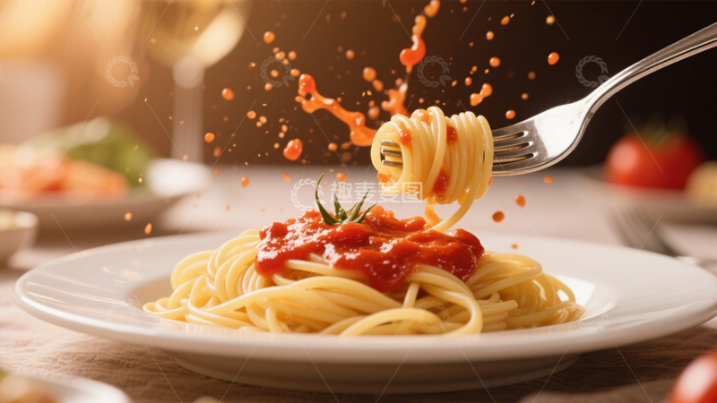 高清大图下载【趣麦麦图】意大利风味番茄意面1