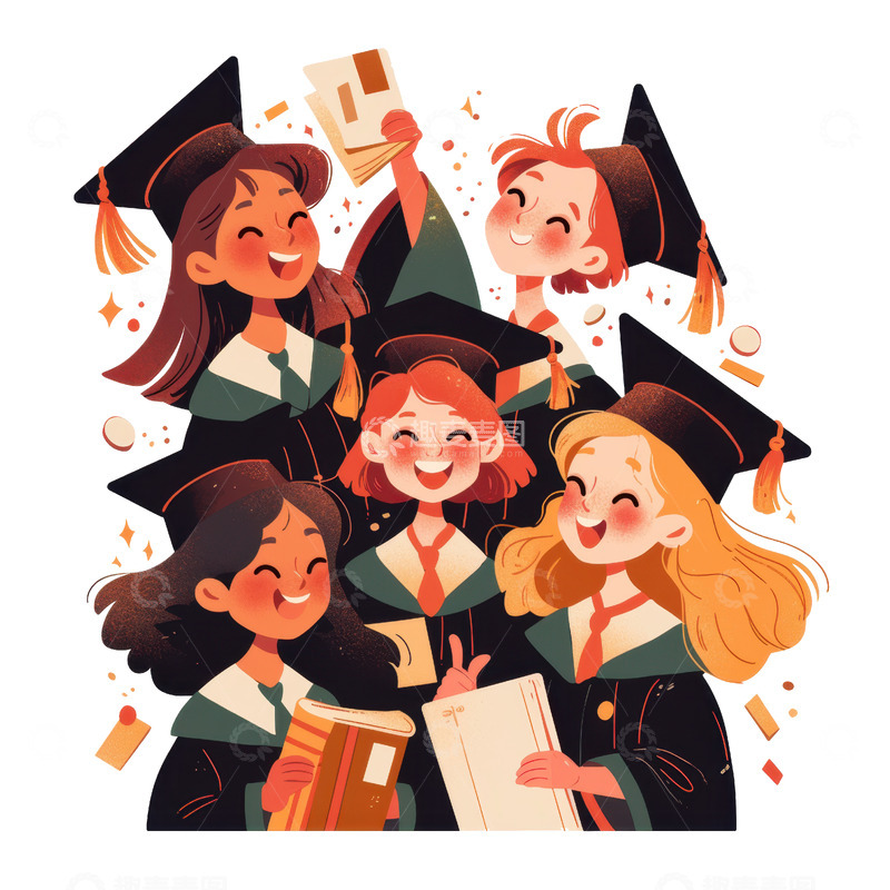 高清大图下载【趣麦麦图】一群可爱的毕业生