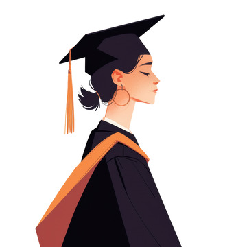 戴着学士帽的毕业生