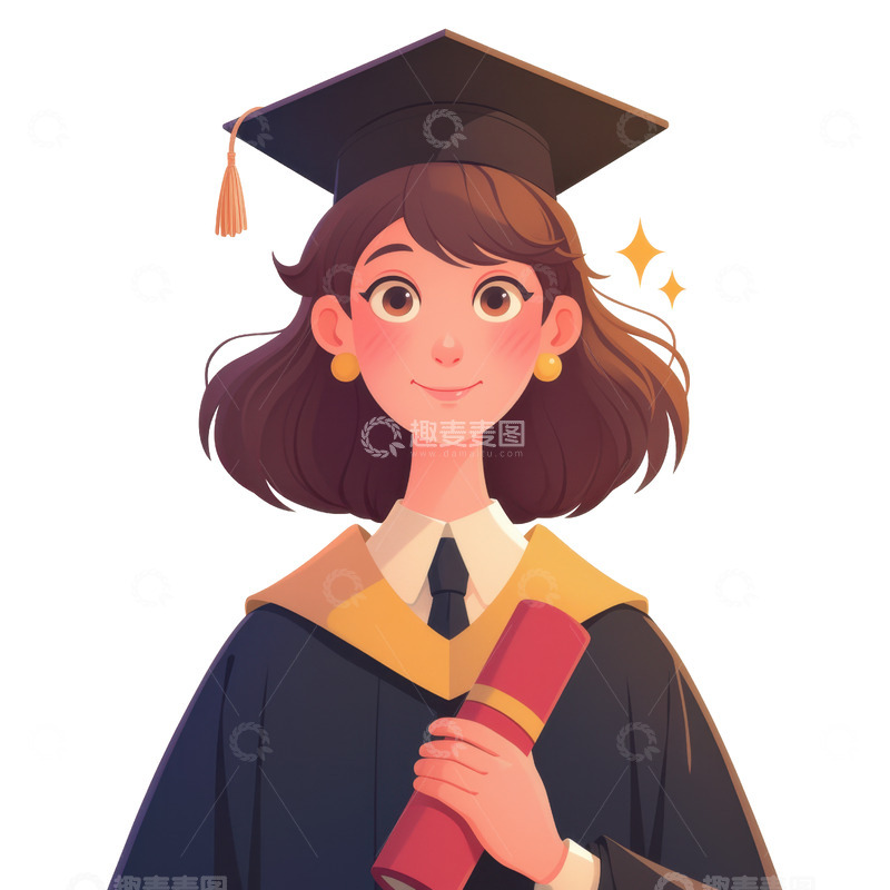 高清大图下载【趣麦麦图】卡通简约毕业季元素