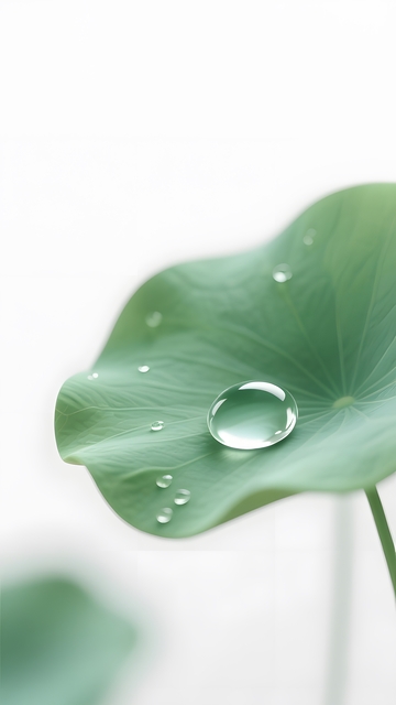 夏天荷叶露珠摄影