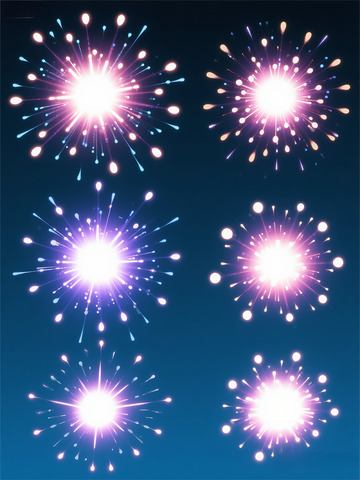 特效素材梦幻真实摄影图烟花