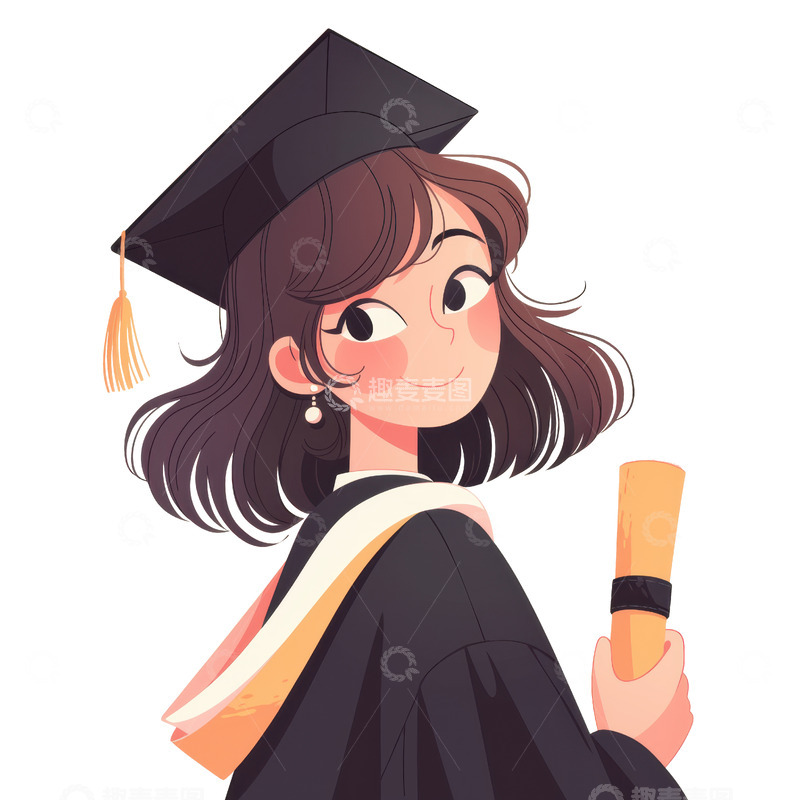 高清大图下载【趣麦麦图】手绘简约毕业生元素