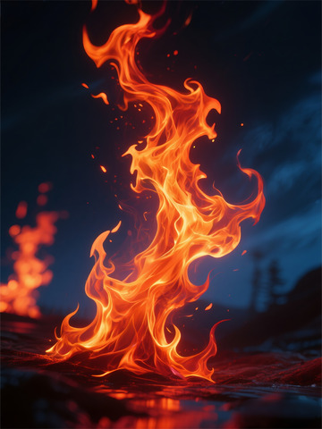 特效素材梦幻真实摄影图火焰