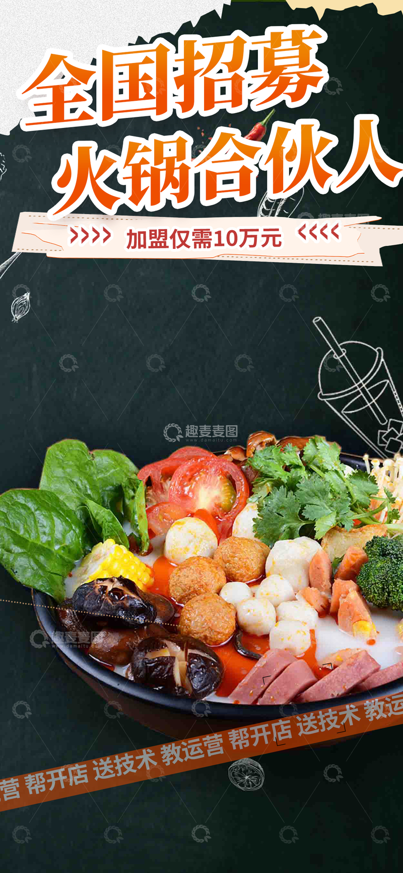 冬天冬日美味美食新品火锅店招募海报