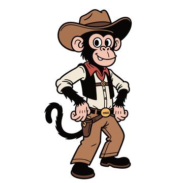 西部牛仔猴子拟人