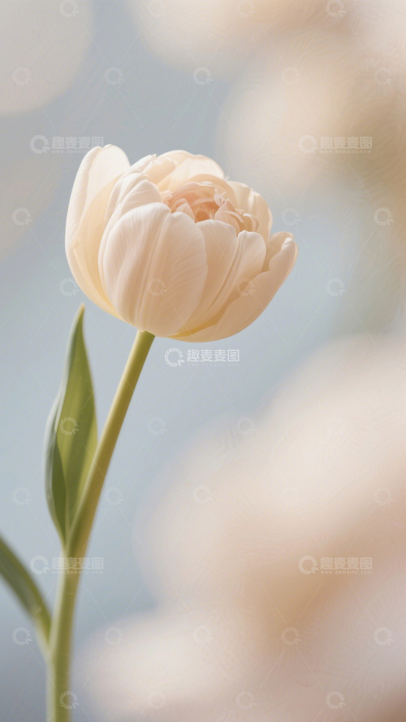 高清大图下载【趣麦麦图】白色郁金香优雅绽芳华3