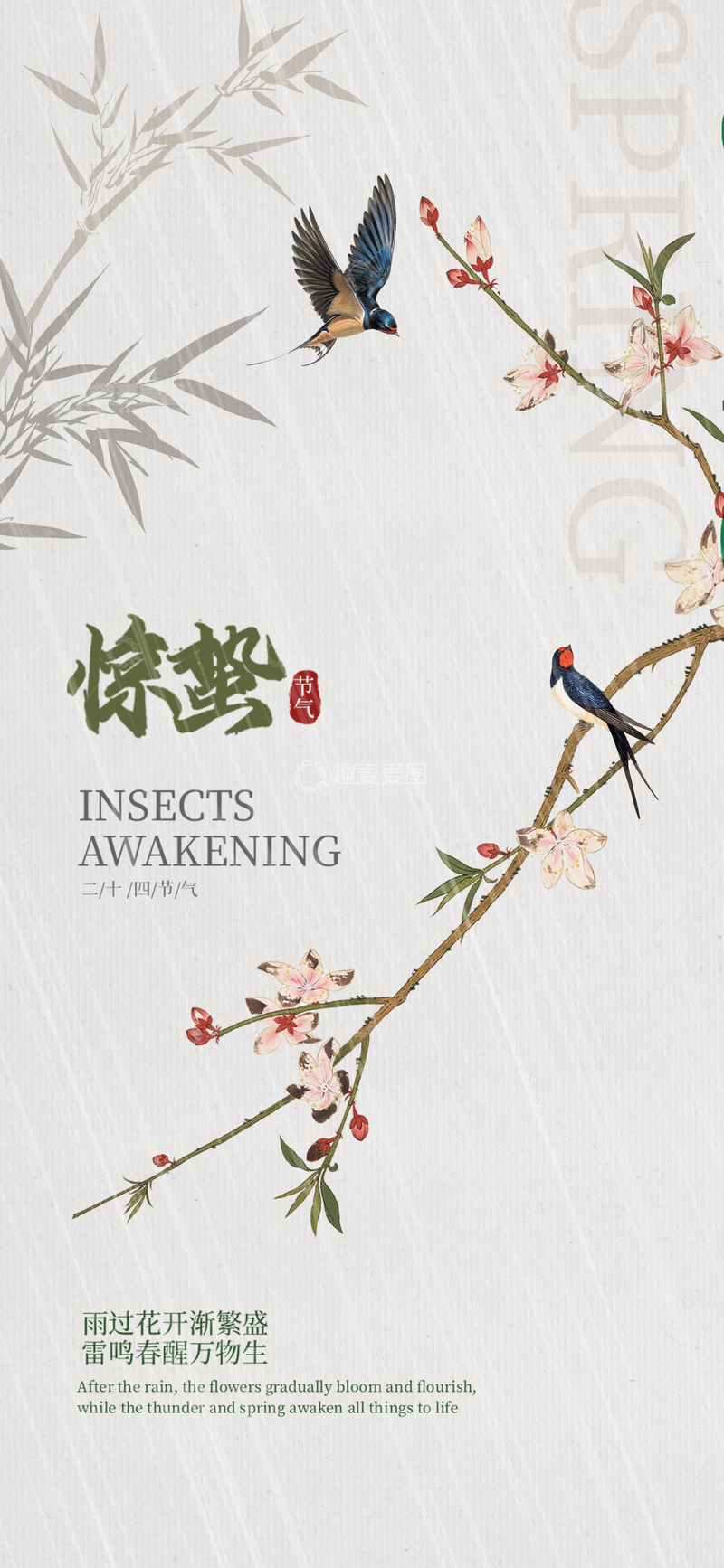 惊蛰二十四节气海报
