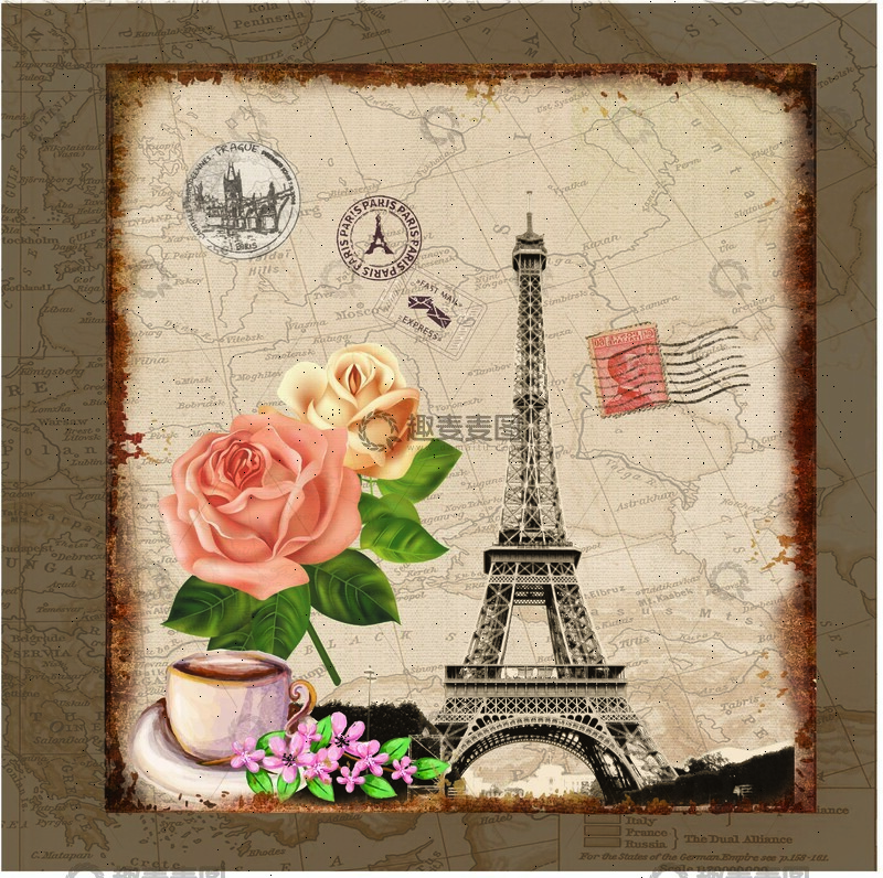 欧式复古装饰画免扣