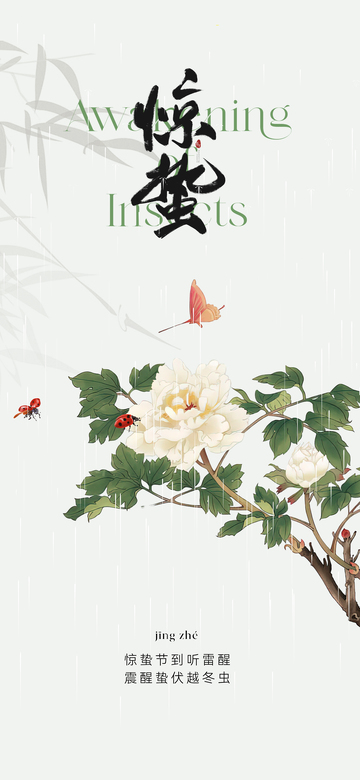 惊蛰二十四节气海报