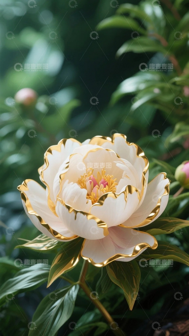 高清大图下载【趣麦麦图】金边牡丹艺术品背景07