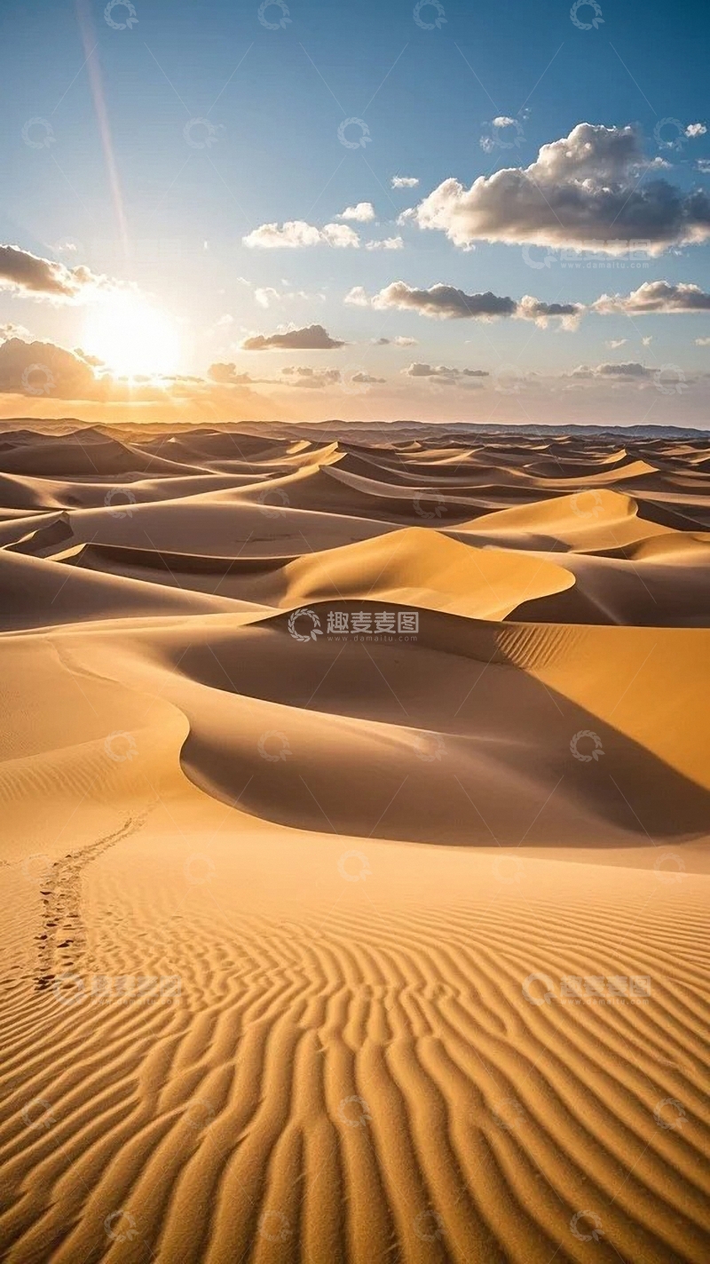 高清大图下载【趣麦麦图】蓝天白云与沙漠02