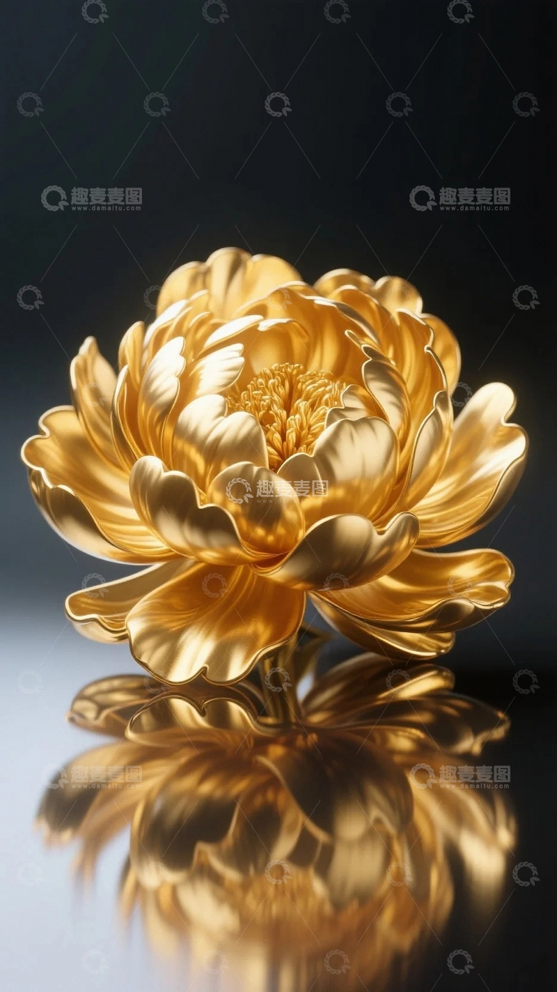 高清大图下载【趣麦麦图】金边牡丹艺术品背景06