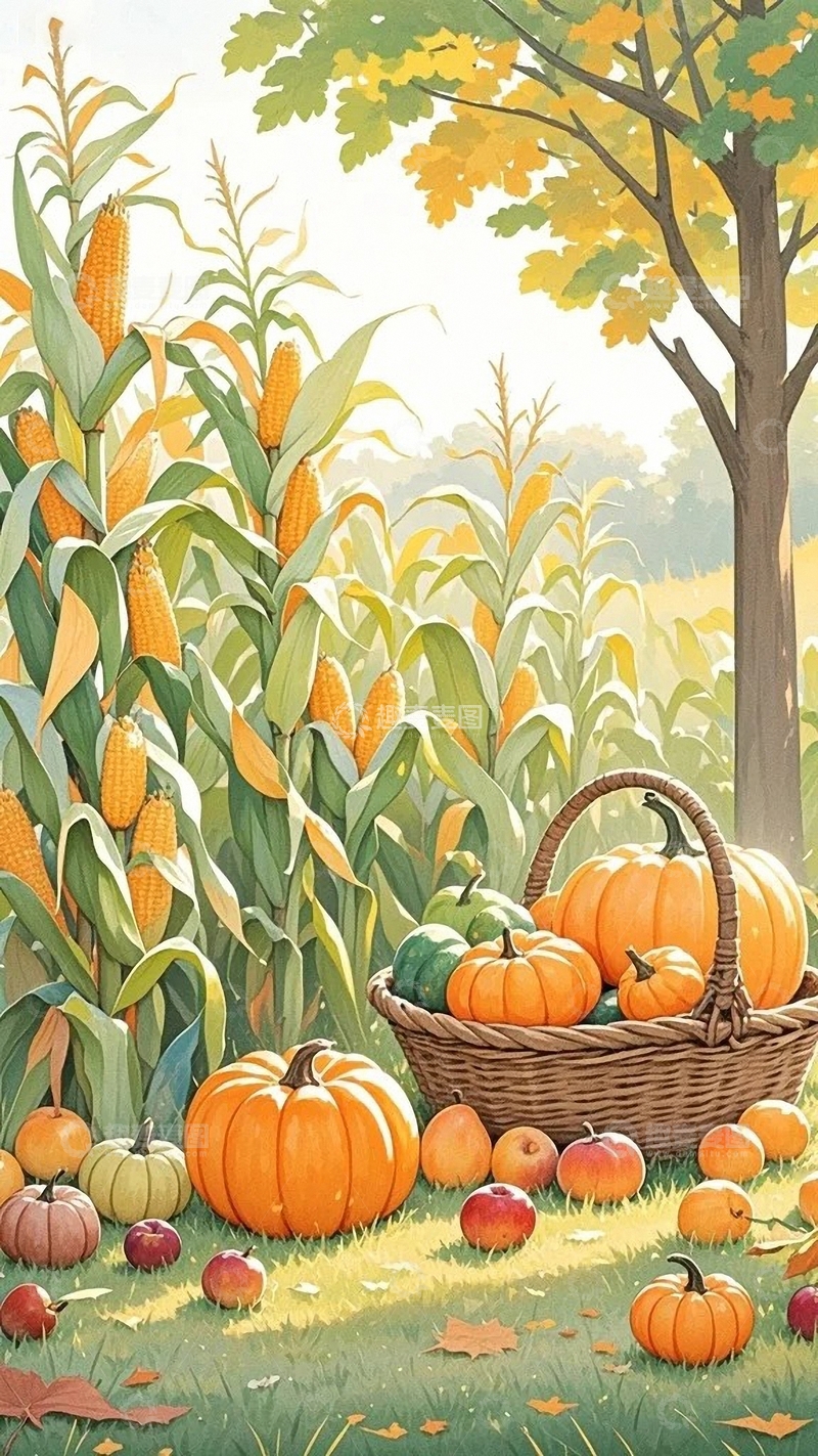 高清大图下载【趣麦麦图】-秋天收获的原野01