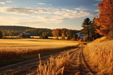 农村田地土路美景