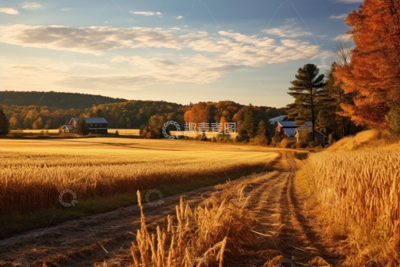 高清大图下载【趣麦麦图】农村田地土路美景