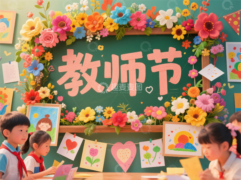 高清大图下载【趣麦麦图】教师节海报素材插画背景