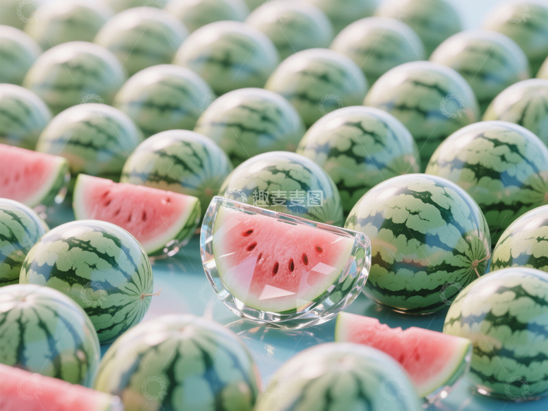 高清大图下载【趣麦麦图】水晶西瓜创意素材1