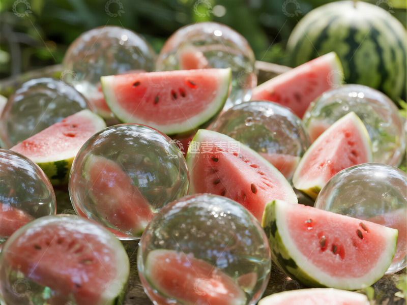 高清大图下载【趣麦麦图】水晶西瓜创意素材2