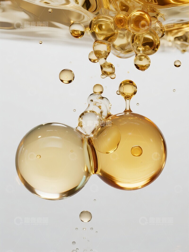 高清大图下载【趣麦麦图】液体中的金色油性成分