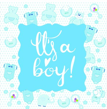 BABY素材蓝色男孩装饰素材