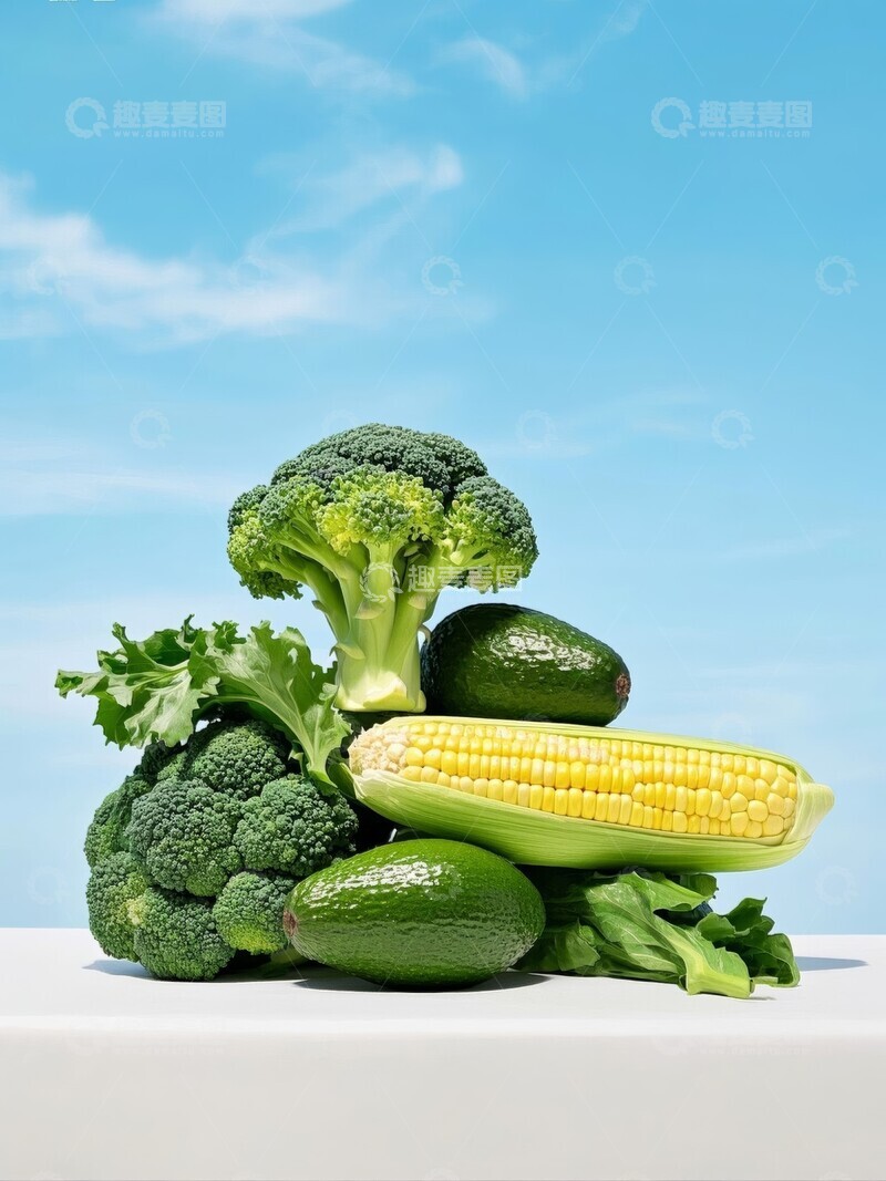 高清大图下载【趣麦麦图】新鲜蔬菜堆叠展示