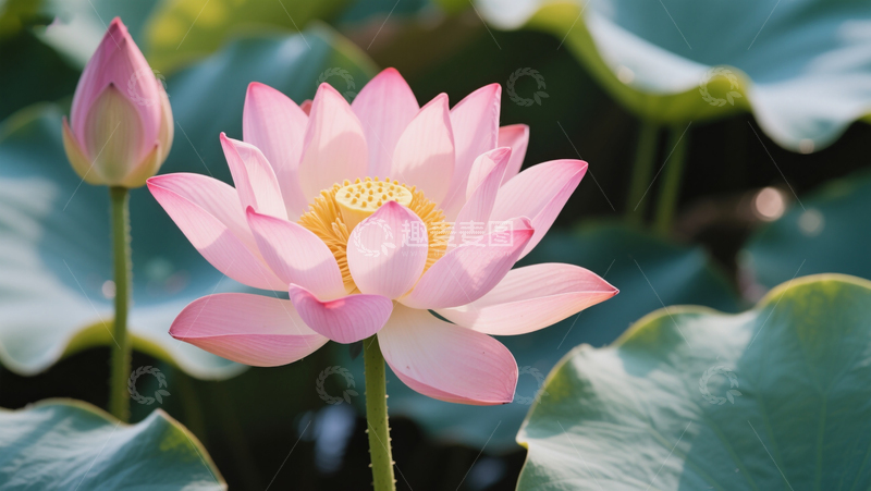 高清大图下载【趣麦麦图】夏天荷花荷叶背景图写实 