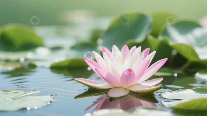 高清大图下载【趣麦麦图】夏季荷花荷叶大暑背景图