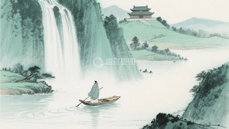 高清大图下载【趣麦麦图】国画山水奇峰水墨画01