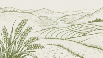 木板雕刻印刷画田野03