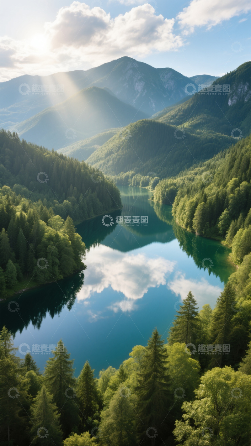 高清大图下载【趣麦麦图】自然风景山林湖泊商业写实照片