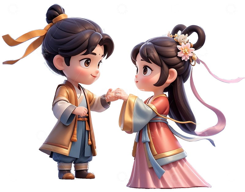 源文件下载【趣麦麦图】3d卡通牛郎织女