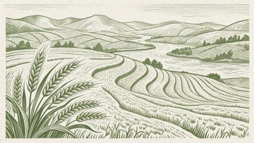 木板雕刻印刷画田野02